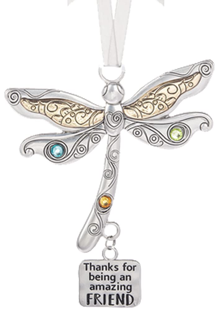 GANZ Friend Ornament Thanks for Being an Amazing Friend Dragonfly Charm Thoughtful Ornaments Friendship Gift Hanging Home DÃ©cor for Christmas, Birthdays, or Everyday in a Festive Bag & White Gift Box - Image 5